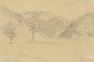 Hilly Landscape by Albert Anker